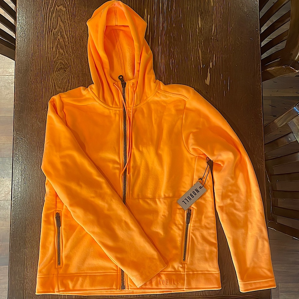 Neon orange no bull zip hoodie size medium NWT